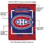 montreal canadiens splatter effect red blanket best selling