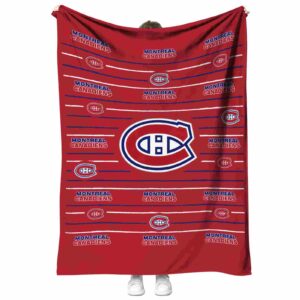 montreal canadiens striped pattern red blanket best selling