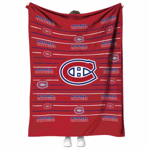 montreal canadiens striped pattern red blanket best selling