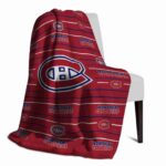 montreal canadiens striped pattern red blanket best selling