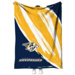 nashville predators brushstrokes gold white blanket best selling