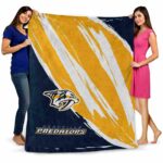 nashville predators brushstrokes gold white blanket best selling
