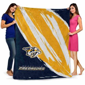 nashville predators brushstrokes gold white blanket fashion forward