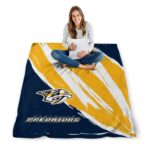 nashville predators brushstrokes gold white blanket best selling