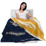 nashville predators brushstrokes gold white blanket best selling
