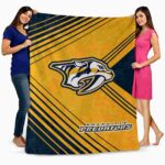 nashville predators diagonal stripes gold blanket best selling