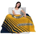 nashville predators diagonal stripes gold blanket best selling