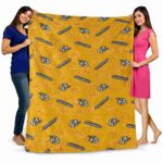 nashville predators diehard fans gold blanket best selling