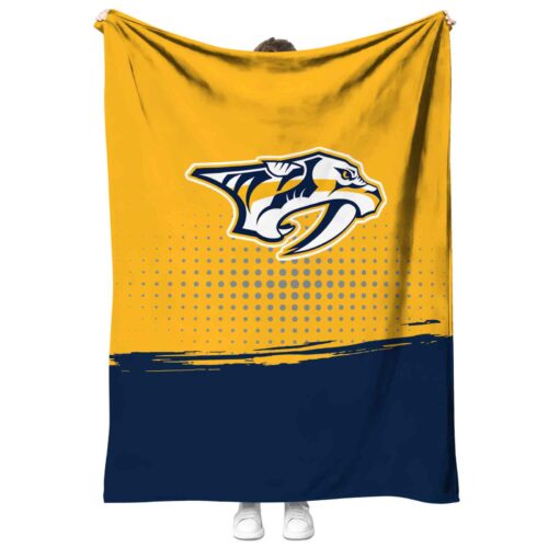 nashville predators gradient dots gold blanket best selling