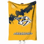 nashville predators grunge texture gold blanket best selling