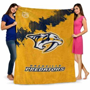 nashville predators grunge texture gold blanket fashion forward