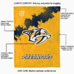 nashville predators grunge texture gold blanket best selling