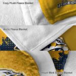 nashville predators grunge texture gold blanket best selling