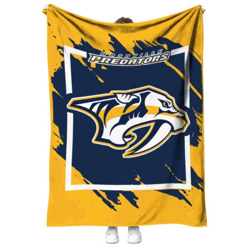 nashville predators splatter effect gold blanket best selling