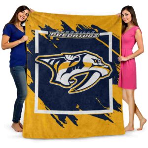 nashville predators splatter effect gold blanket fashion forward