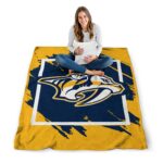 nashville predators splatter effect gold blanket best selling