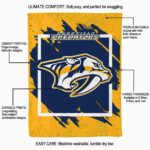 nashville predators splatter effect gold blanket best selling
