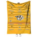nashville predators striped pattern gold blanket best selling