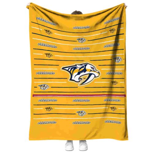 nashville predators striped pattern gold blanket best selling