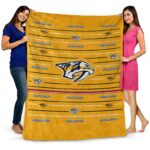 nashville predators striped pattern gold blanket best selling