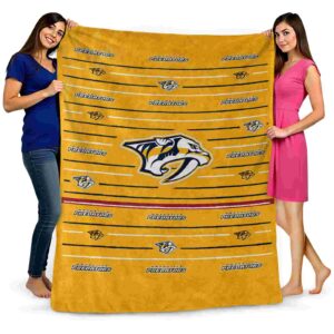 nashville predators striped pattern gold blanket fashion forward
