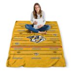 nashville predators striped pattern gold blanket best selling