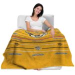 nashville predators striped pattern gold blanket best selling