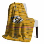 nashville predators striped pattern gold blanket best selling