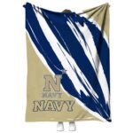 navy midshipmen brushstrokes blue white blanket best selling