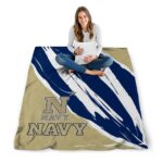 navy midshipmen brushstrokes blue white blanket best selling