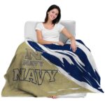 navy midshipmen brushstrokes blue white blanket best selling