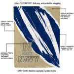 navy midshipmen brushstrokes blue white blanket best selling