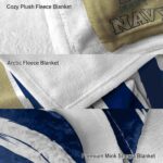 navy midshipmen brushstrokes blue white blanket best selling