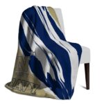 navy midshipmen brushstrokes blue white blanket best selling