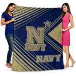navy midshipmen diagonal stripes blue blanket best selling