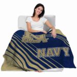 navy midshipmen diagonal stripes blue blanket best selling