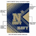 navy midshipmen diagonal stripes blue blanket best selling