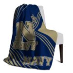 navy midshipmen diagonal stripes blue blanket best selling