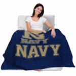 navy midshipmen grunge texture blue blanket best selling
