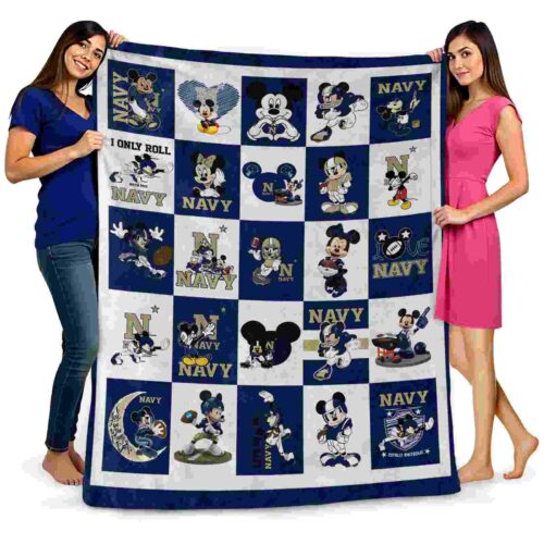 navy midshipmen mickey minnie blue white blanket fashion forward