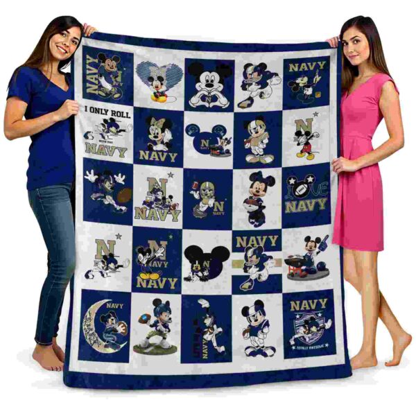 navy midshipmen mickey minnie blue white blanket fashion forward
