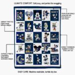 navy midshipmen mickey minnie blue white blanket new arrival
