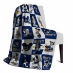 navy midshipmen mickey minnie blue white blanket top rated