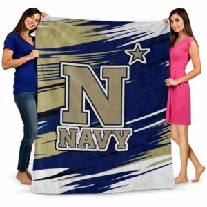 navy midshipmen paint streaks blue white blanket fashion forward