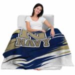 navy midshipmen paint streaks blue white blanket best selling