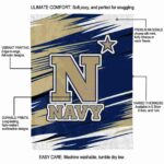 navy midshipmen paint streaks blue white blanket best selling