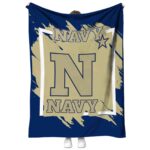 navy midshipmen splatter effect blue blanket best selling