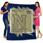 navy midshipmen splatter effect blue blanket best selling