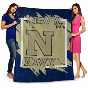 navy midshipmen splatter effect blue blanket fashion forward
