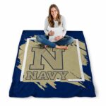 navy midshipmen splatter effect blue blanket best selling